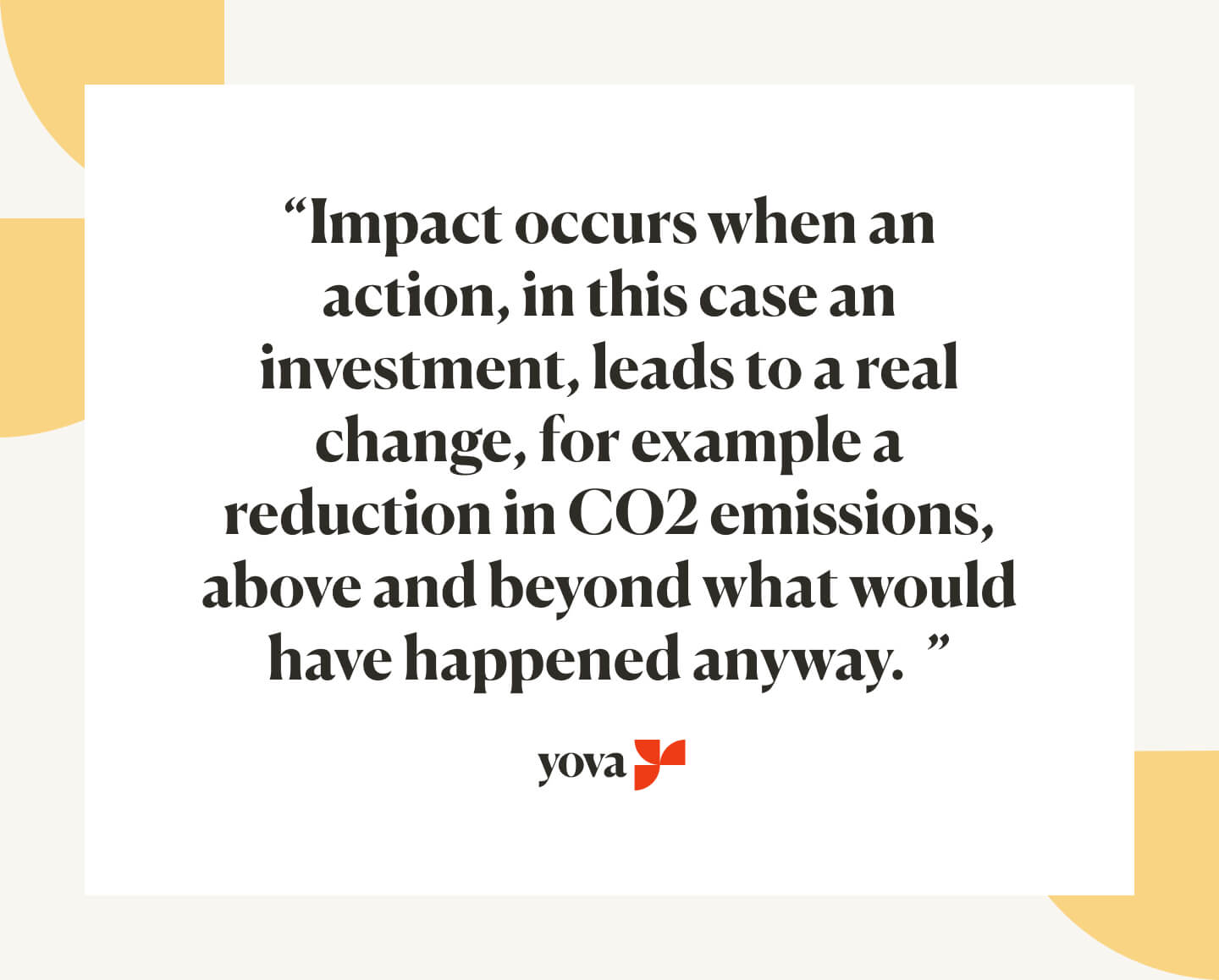 When does an investment have an impact?