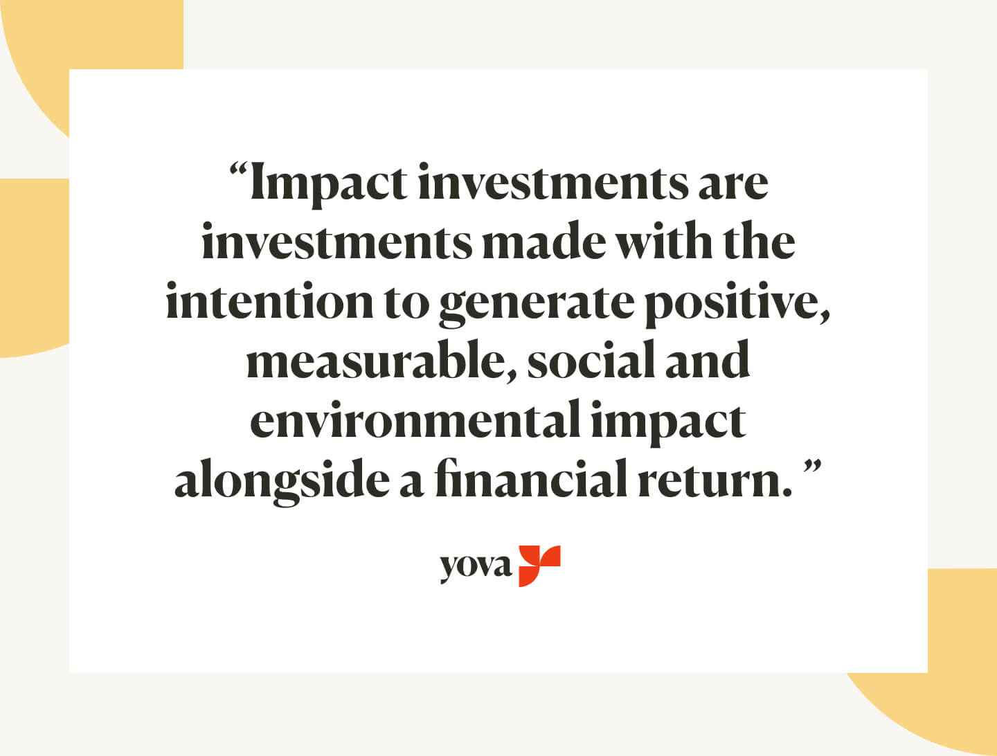 Impact investment definition