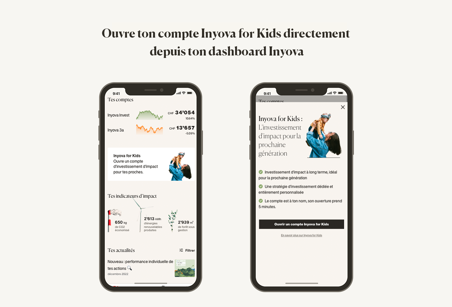 Ouvre un compte Inyova for Kids depuis ton dashboard